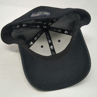 New Era Baseball Cap Gray L NFL Seattle Seahawks Logo Mesh Back Stretch Fit Hat