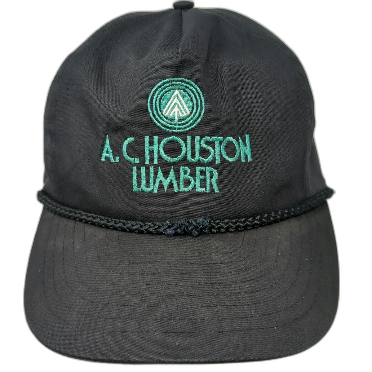 Nissin AC Houston Lumber 5 Panel Black One Size Rope Hat Adjustable Embroidered