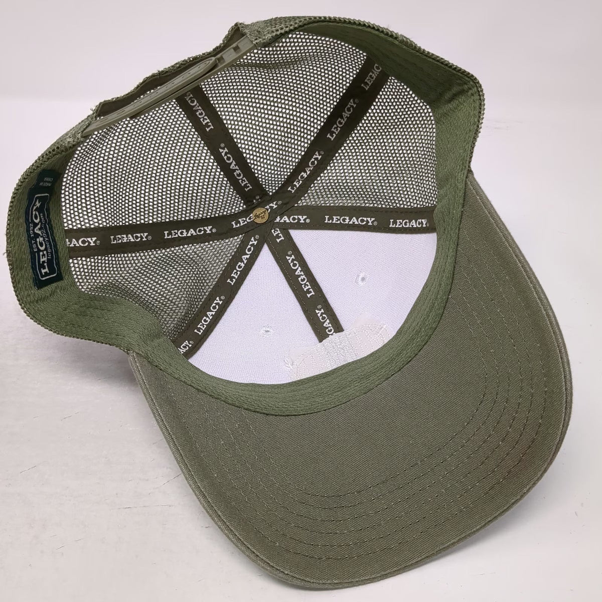Legacy Trucker Hat Green White One Size Seabrook Island South Carolina Snapback