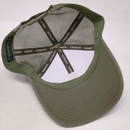 Legacy Trucker Hat Green White One Size Seabrook Island South Carolina Snapback