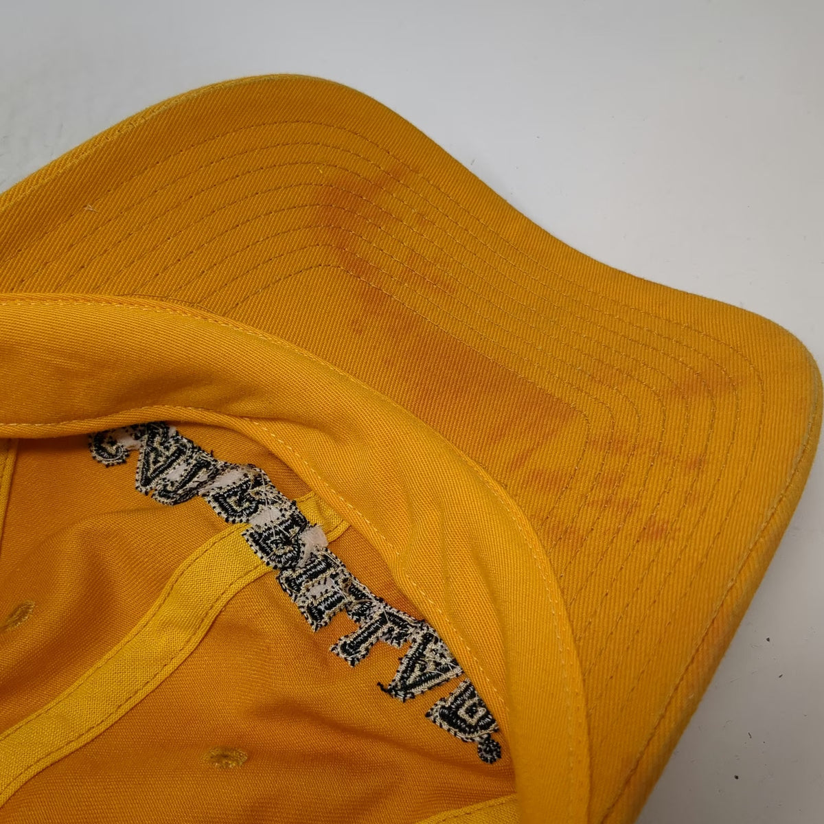 Caterpillar Yellow Baseball Cap One Size Embroidered Logo Cotton Slideback Hat