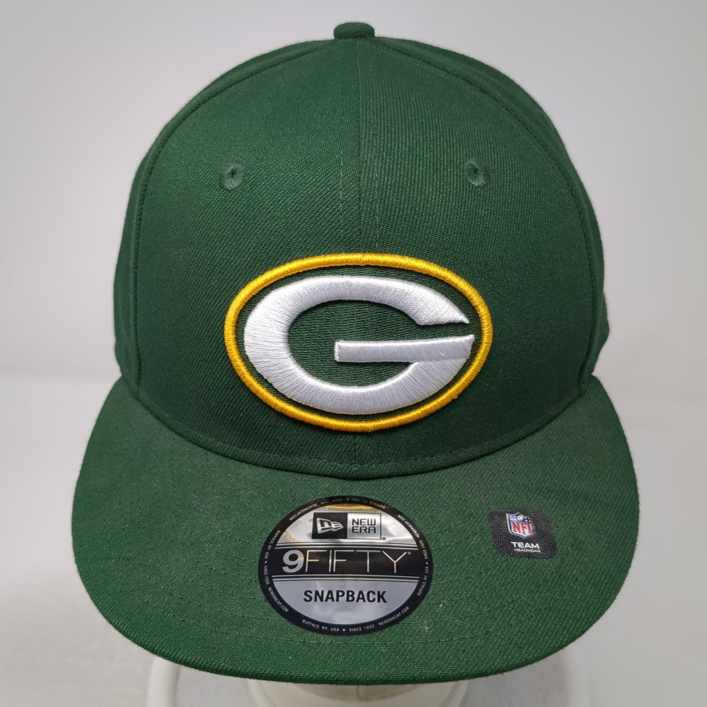 Green Bay Packers NFL New Era Snapback Hat Green One Size 9FIFTY Gray Undervisor