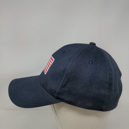 American Flag Slideback Hat Blue One Size Embroidered Patriotic Head Shot KC Cap