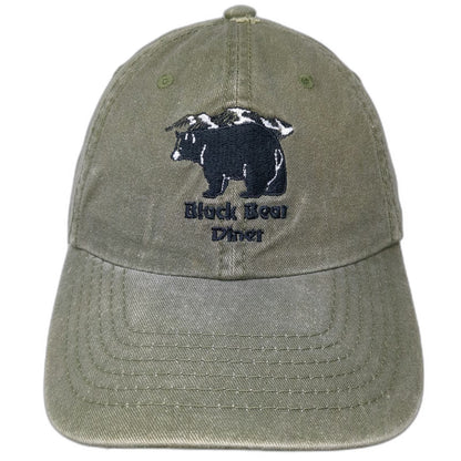 HitWear Black Bear Diner Baseball Cap Green One Size Strapback Embroidered Hat