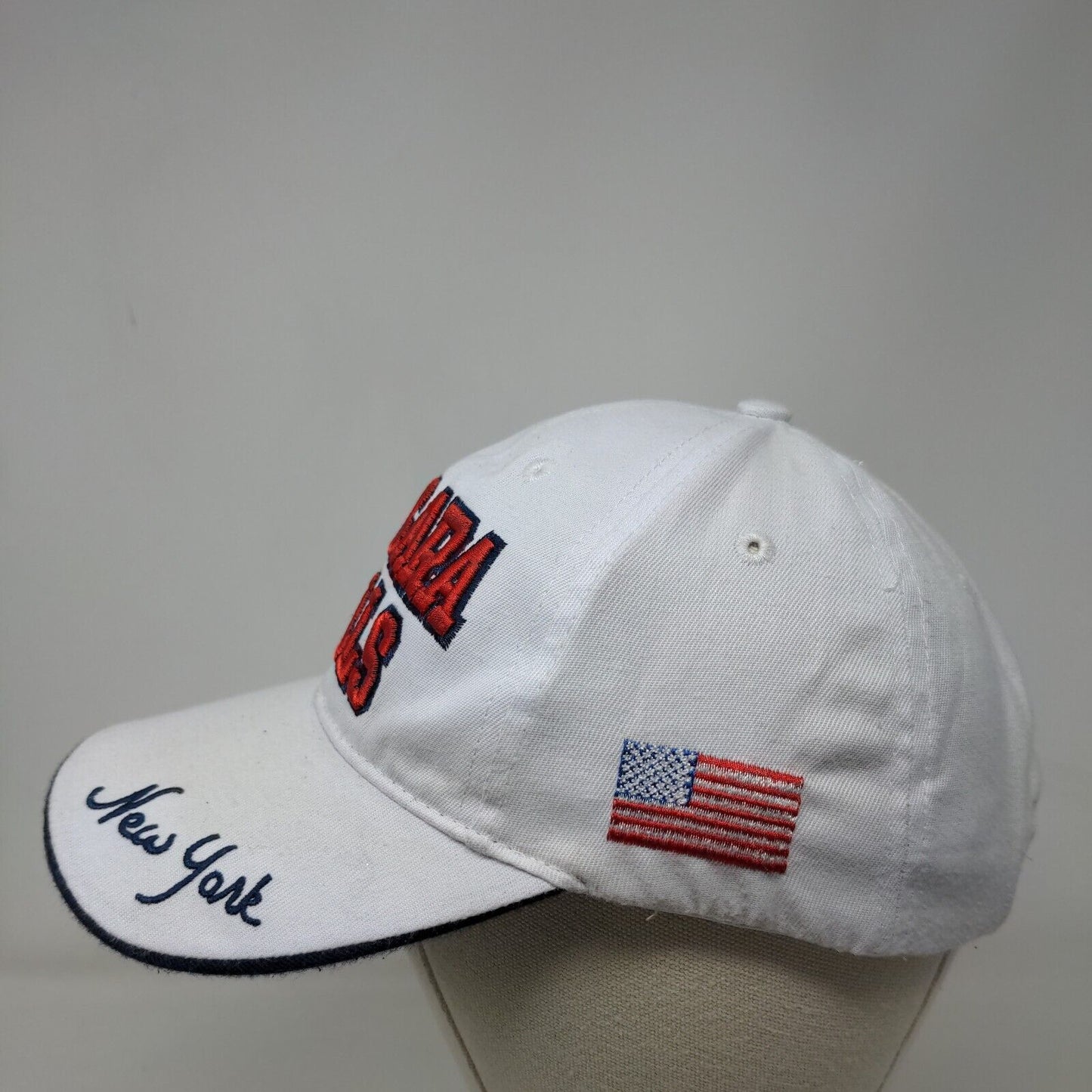 Niagara Falls New York Strapback Hat White OS Adjustable Embroidered Patriotic