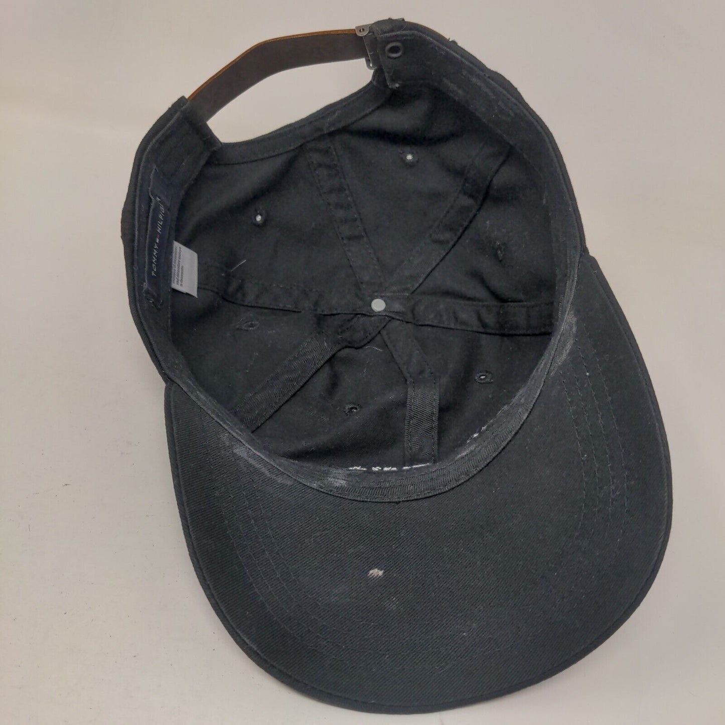 Tommy Hilfiger Slideback Hat Black One Size Embroidered Logo Adjustable