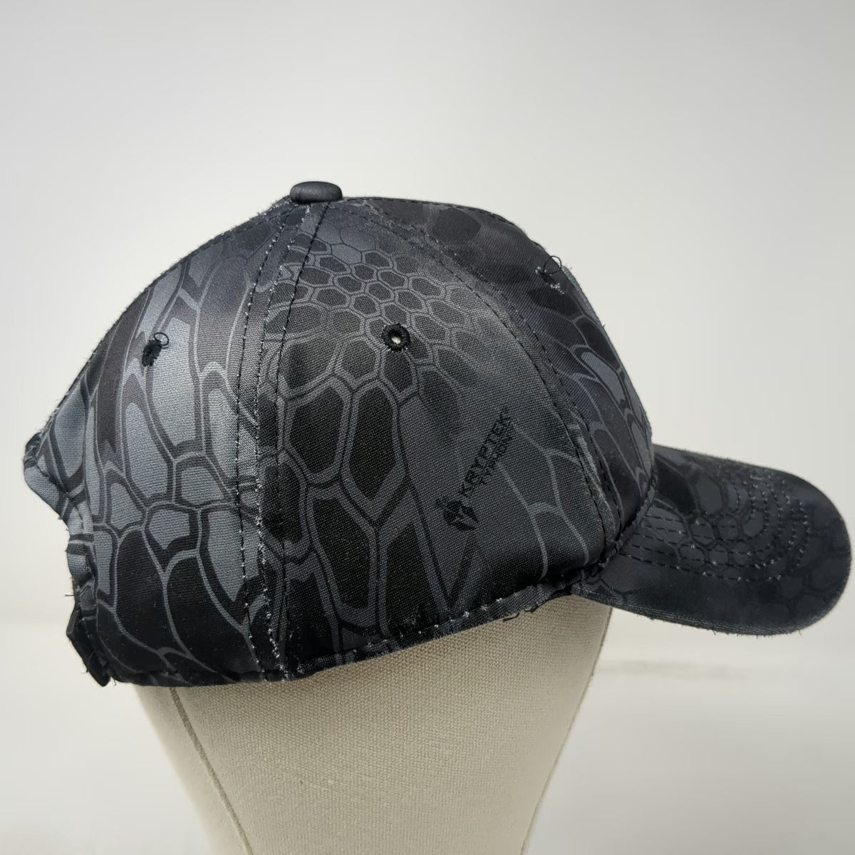 Kryptek Baseball Cap Black OSFM Strapback Camo Typhon Spartan Patch Hunting Hat