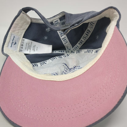 Tommy Bahama Baseball Cap Gray One Size Pink Underbrim Marlin Logo Slideback Hat