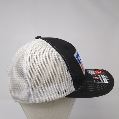 Bull American Flag Flat Bill Snapback Trucker Hat Black OSFA Adjustable 6 Panel