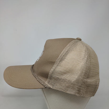 Cobra Snapback Mesh Back Rope Trucker Hat Tan OSFM Embroidered