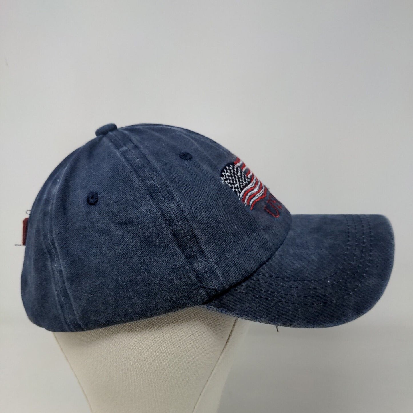 Unbranded Men's Slideback Hat Blue Embroidered USA American Flag Patriotic