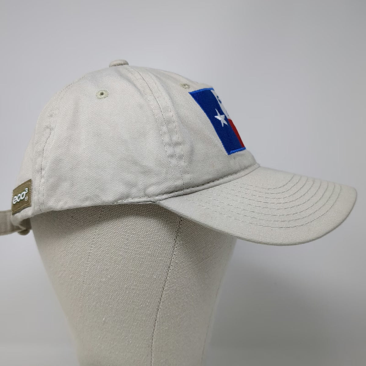 Eco3 Baseball Cap Beige One Size Gatlin Hall Texas Flag Willow City Organic Hat