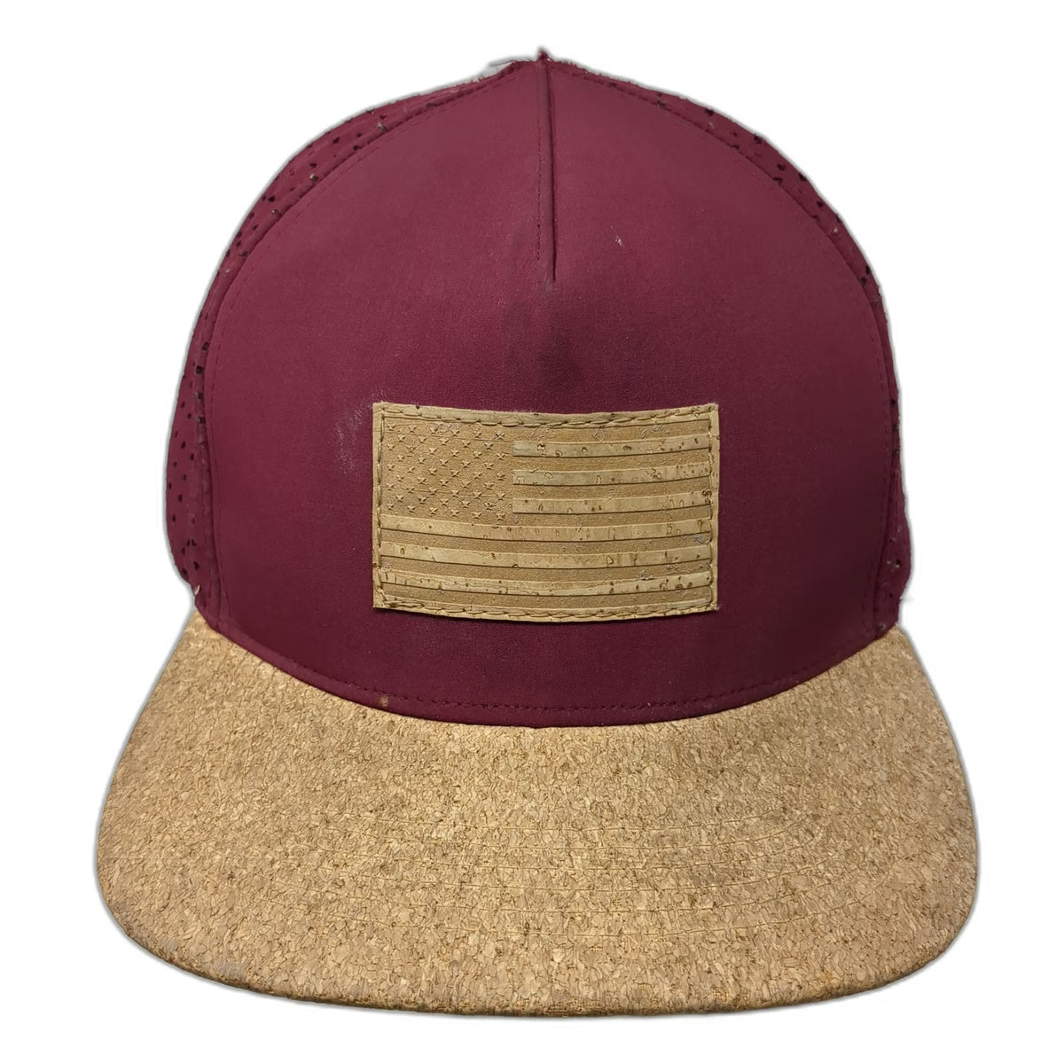 San Diego Cork Hat Red One Size Trucker Hat Cork American Flag Mesh Snapback
