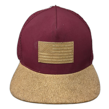 San Diego Cork Hat Red One Size Trucker Hat Cork American Flag Mesh Snapback