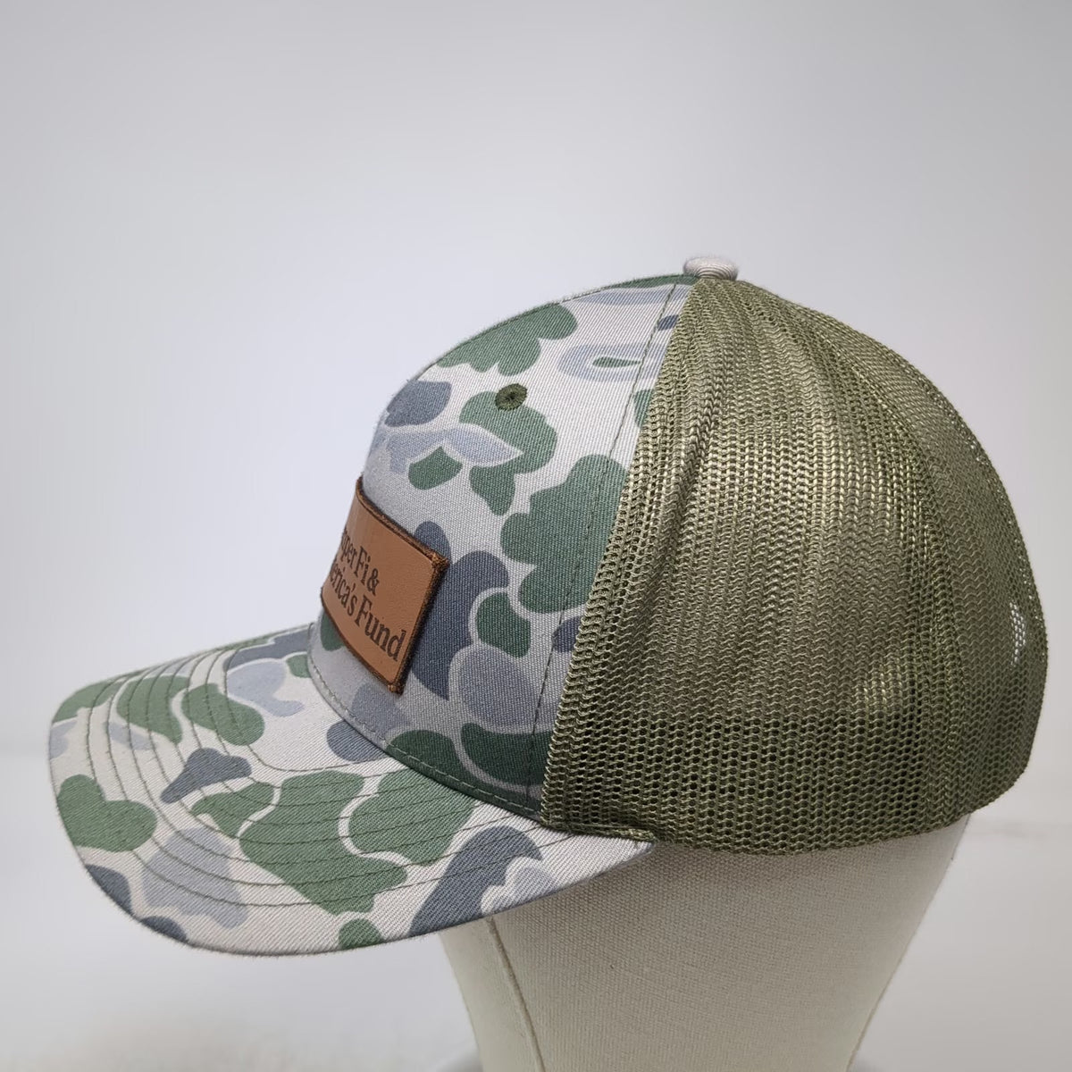 Richardson 112 Trucker Hat Green Camo One Size Mesh Back Snapback Leather Patch
