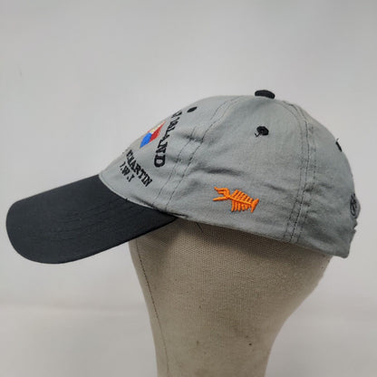 St. Maarten Martin Men's Strapback Hat Gray Adjustable Embroidered Flags Logo