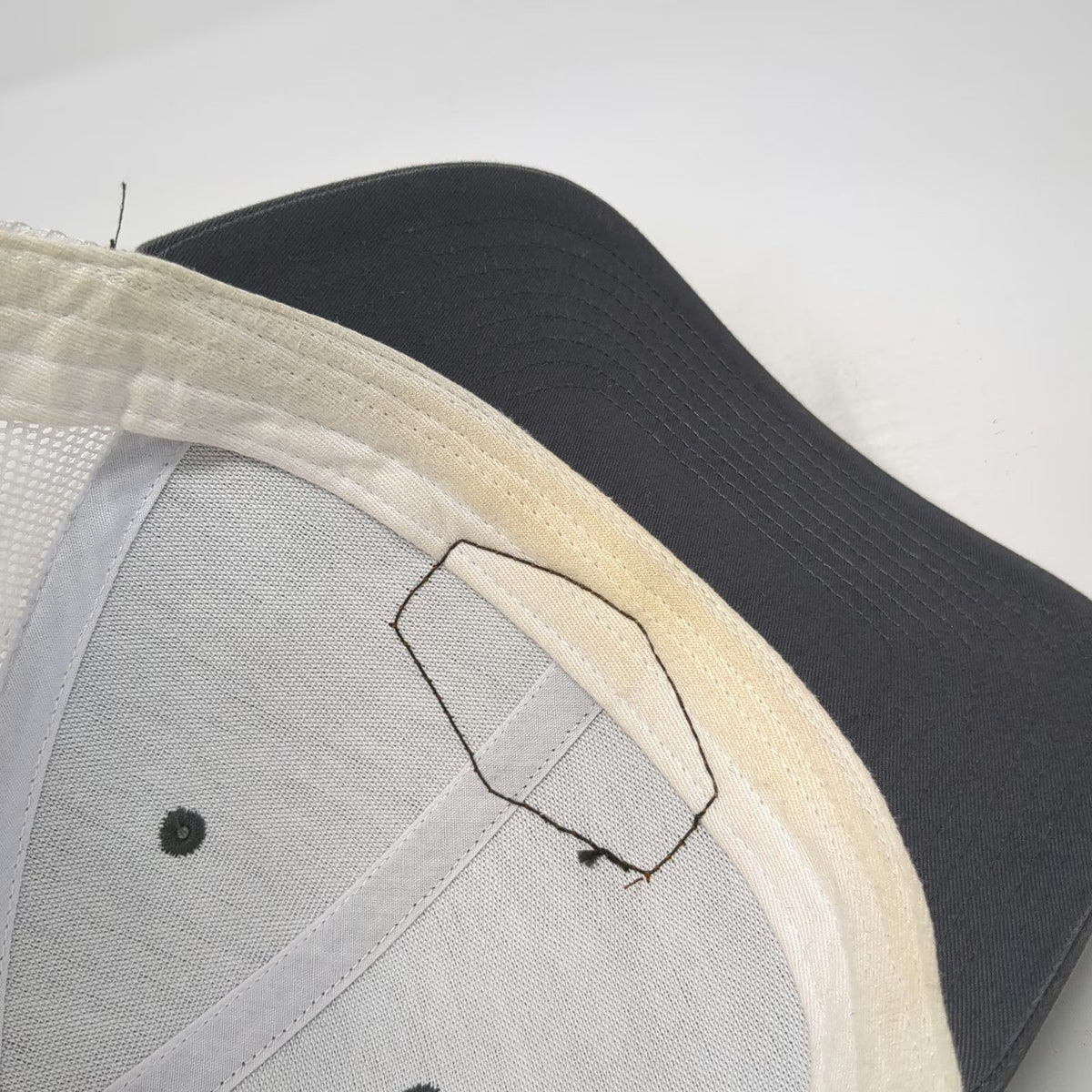 Richardson Trucker Hat Gray One Size Brown Bat Co. Leather Patch Mesh Snapback