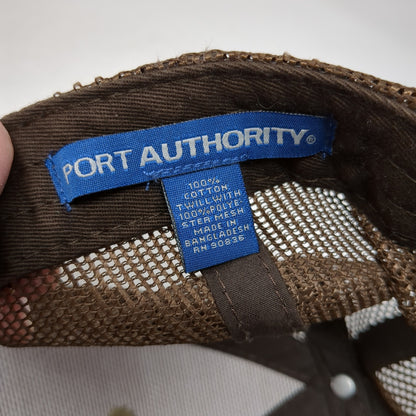 W 420 Snapback Mesh Back Trucker Hat Brown One Size Port Authority