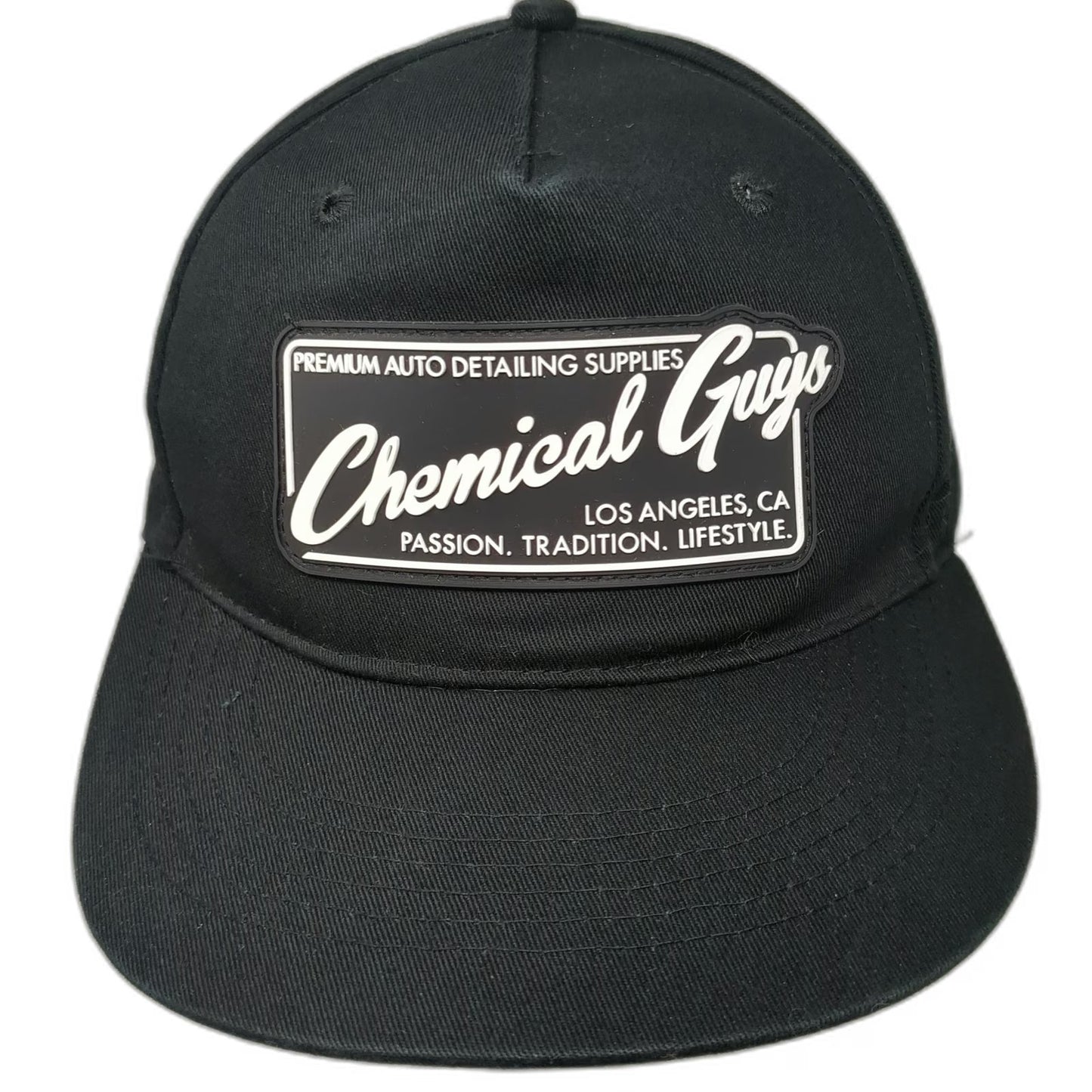 Chemical Guys 5 Panel Black One Size Snapback Cotton Logo Detailing Hat