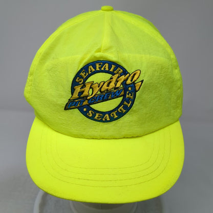 Seafair Seattle Hydro Pit Crew Snapback Hat Green Vintage Nylon 5 Panel Racing