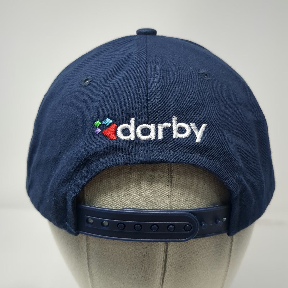 Blue Snapback Hat One Size Darby Logo 6 Panel Structured Graphic Embroidered