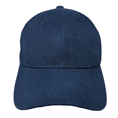 Unbranded Strapback Hat Blue One Size Adjustable Solid 6 Panel Blank