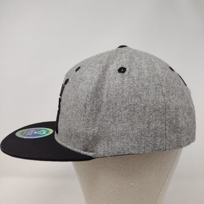 Cali Snapback Hat Gray OSFA Embroidered Colorblock Top Level 6 Panel