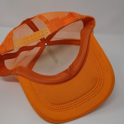 Smiley Snapback Mesh Back Rope Trucker Hat Orange One Size Colorblock