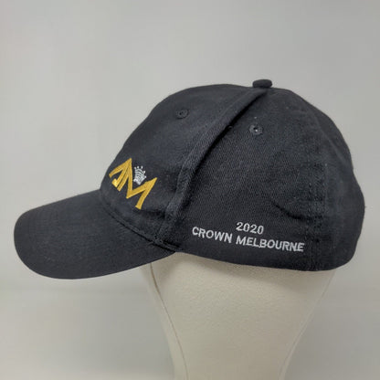 Aussie Millions Men's Strapback Hat Black Adjustable Embroidered Logo Cotton