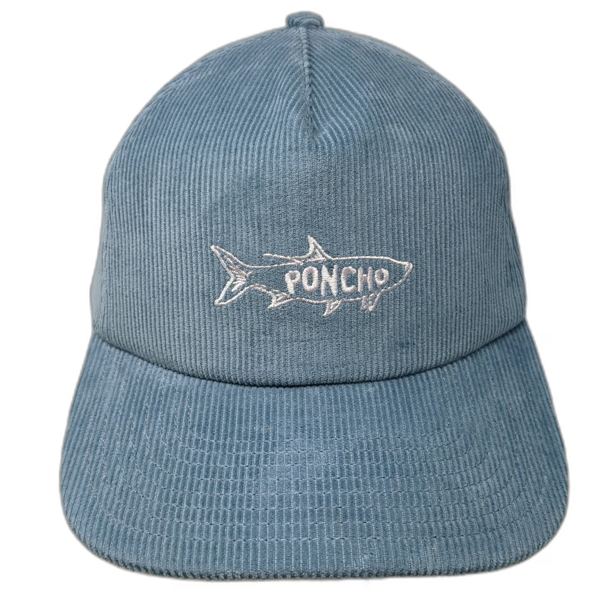 Poncho Outdoors Trucker Blue One Size Corduroy Tarpon Fish Hat Adjustable
