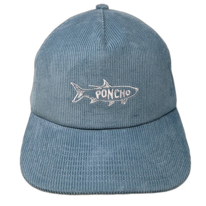 Poncho Outdoors Trucker Blue One Size Corduroy Tarpon Fish Hat Adjustable