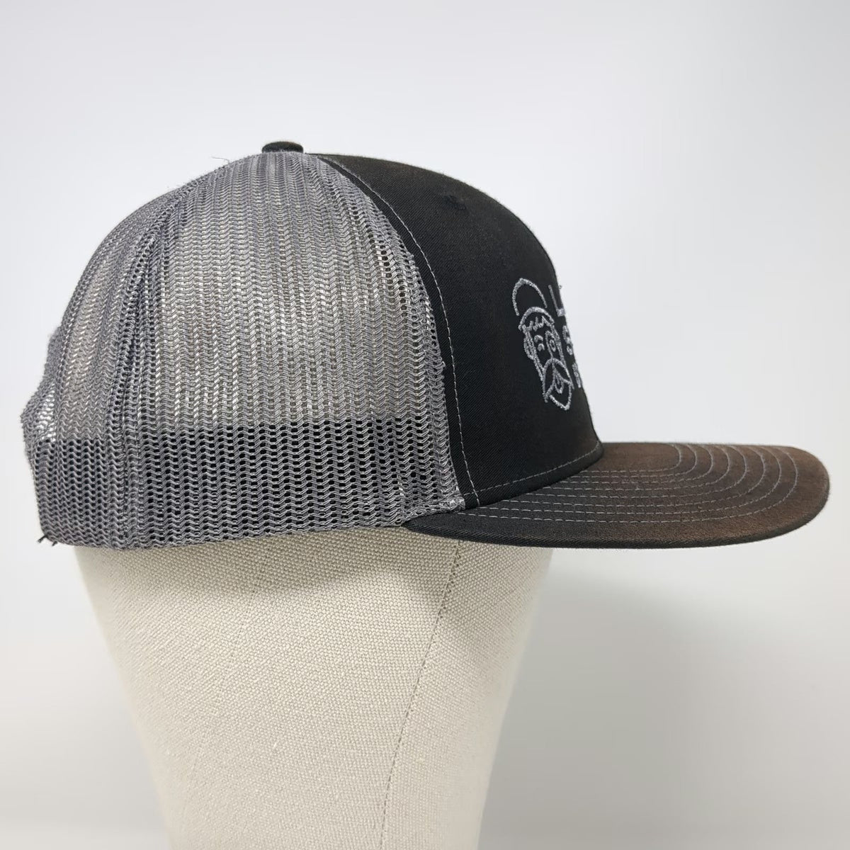 Richardson Trucker Hat Black Gray One Size Loose Screw Beer Co Mesh Snapback