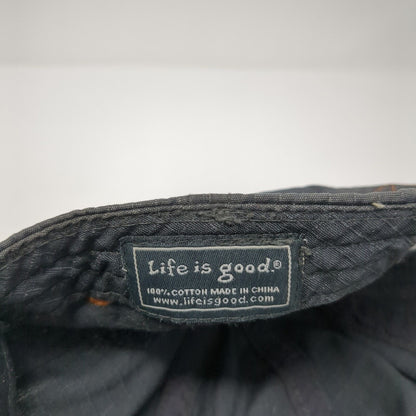 Life Is Good Patch Strapback Hat Gray One Size Adjustable 6 Panel