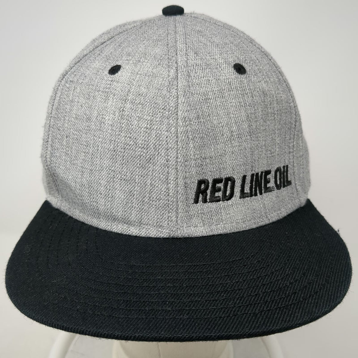 Otto Snapback Hat Gray One Size Red Line Oil Embroidered Flat Brim 6-Panel
