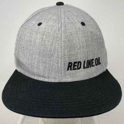 Otto Snapback Hat Gray One Size Red Line Oil Embroidered Flat Brim 6-Panel