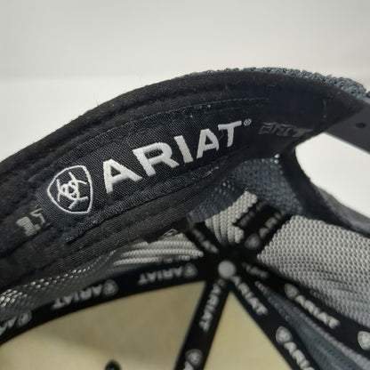 Ariat Trucker Hat Black One Size Mesh Back Snapback Flexfit 110 Curved Brim