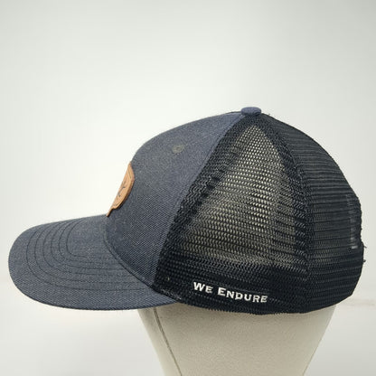 Team Whiskey Trucker Hat Gray OSFM Deer Skull Leather Patch Underbrim Snapback