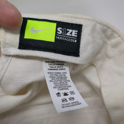Nike Baseball Cap White One Size Futura Logo Embroidered Slideback Strap Hat
