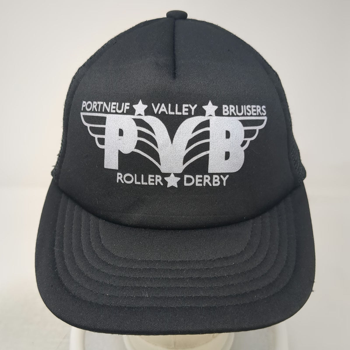 District Trucker Hat Black One Size Portneuf Valley Bruisers Roller Derby PVB