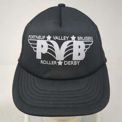 District Trucker Hat Black One Size Portneuf Valley Bruisers Roller Derby PVB