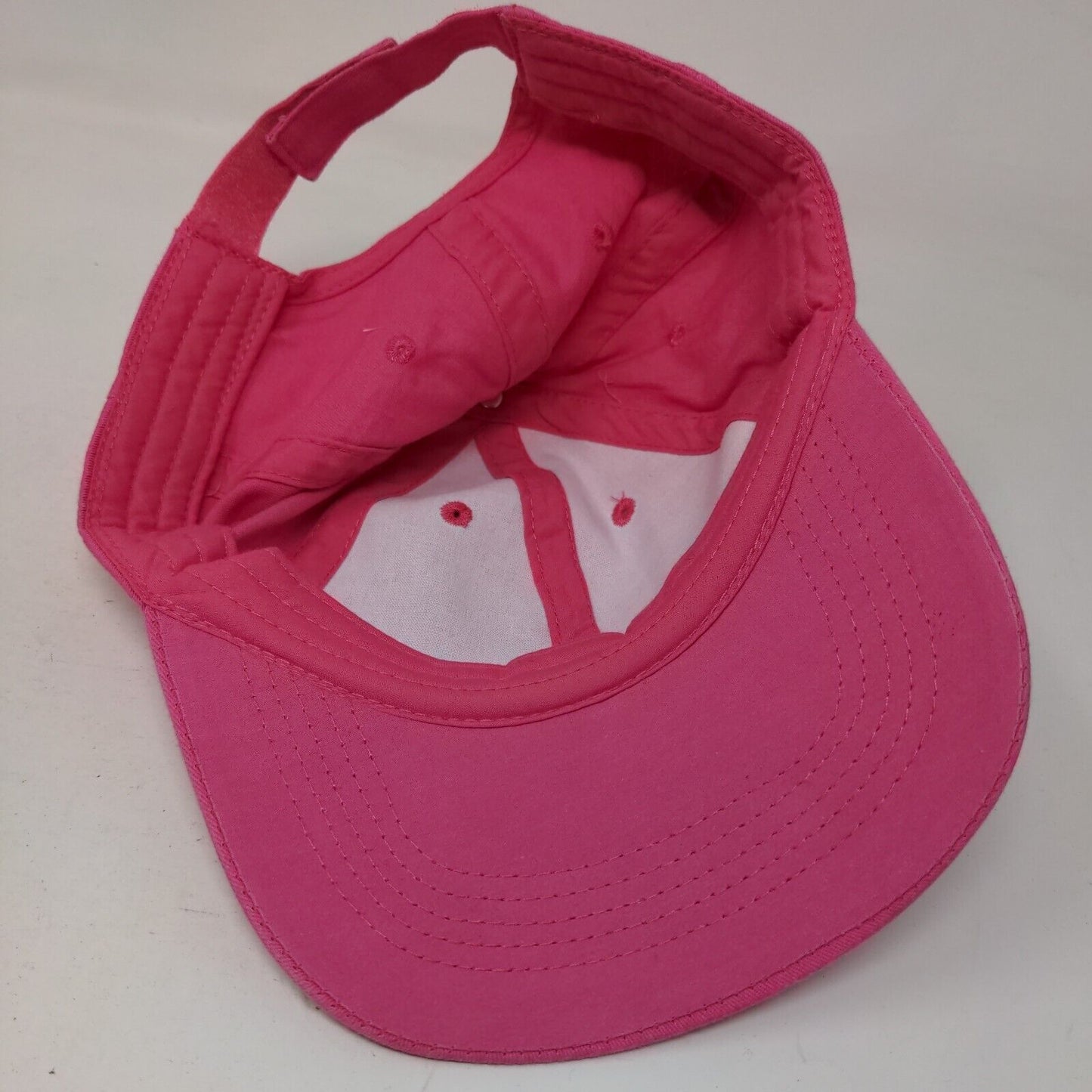 Unbranded Strapback Hat Pink One Size Adjustable Vented Holes 6 Panel Blank