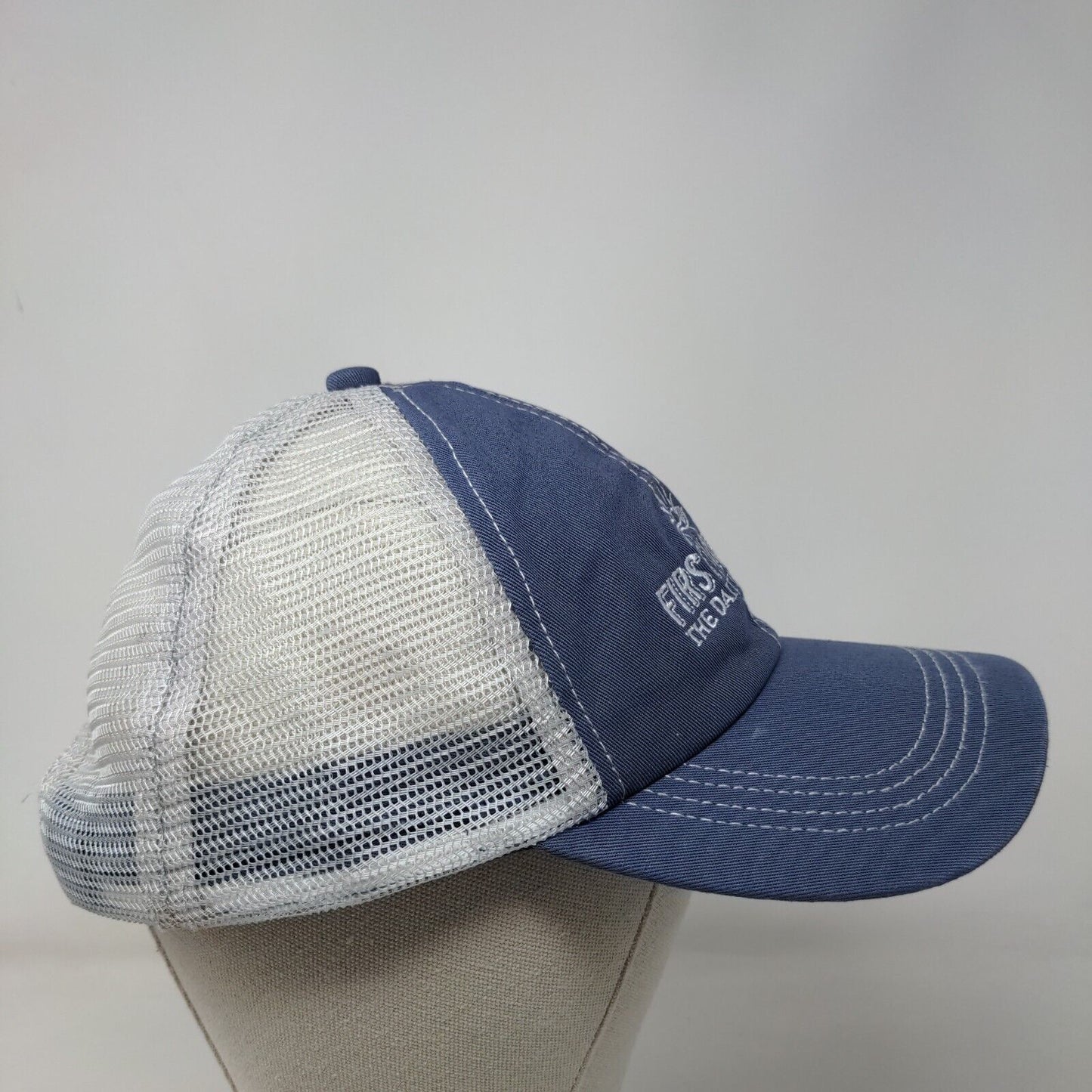 First Watch The Daytime Cafe Snapback Mesh Back Trucker Hat Blue OSFA