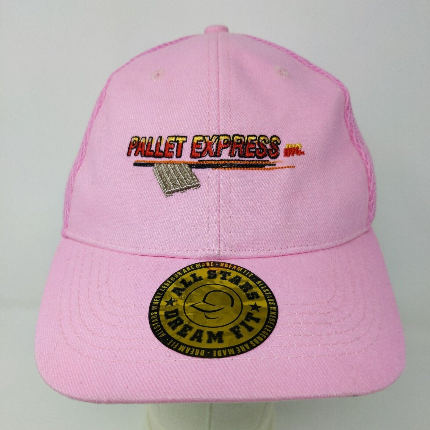 Pallet Express Women's Fitted Mesh Back Hat Pink Size M/L 100% Cotton