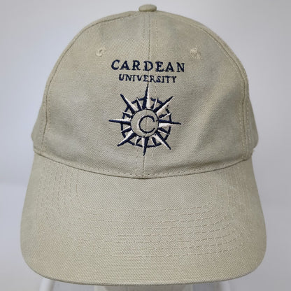 HeadShot Baseball Cap Beige OSFM Cardean University Compass Logo Adjustable Hat