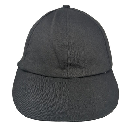 Unbranded Strapback Baseball Cap Black One Size Adjustable 6 Panel Blank