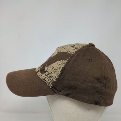 American Eagle Outfitters Fitted Hat L/XL Brown Graphic Print Vent Holes