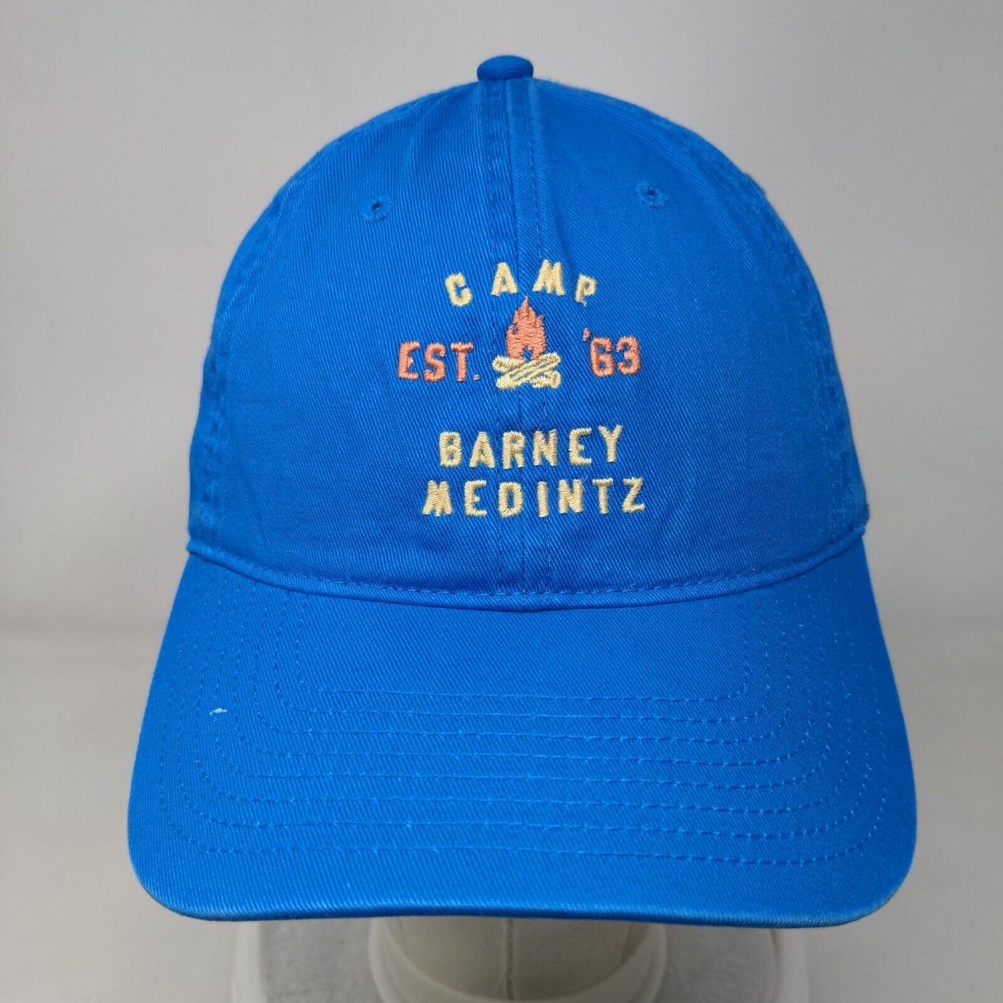 Camp Barney Medintz Slideback Hat Blue OSFM Embroidered The Game