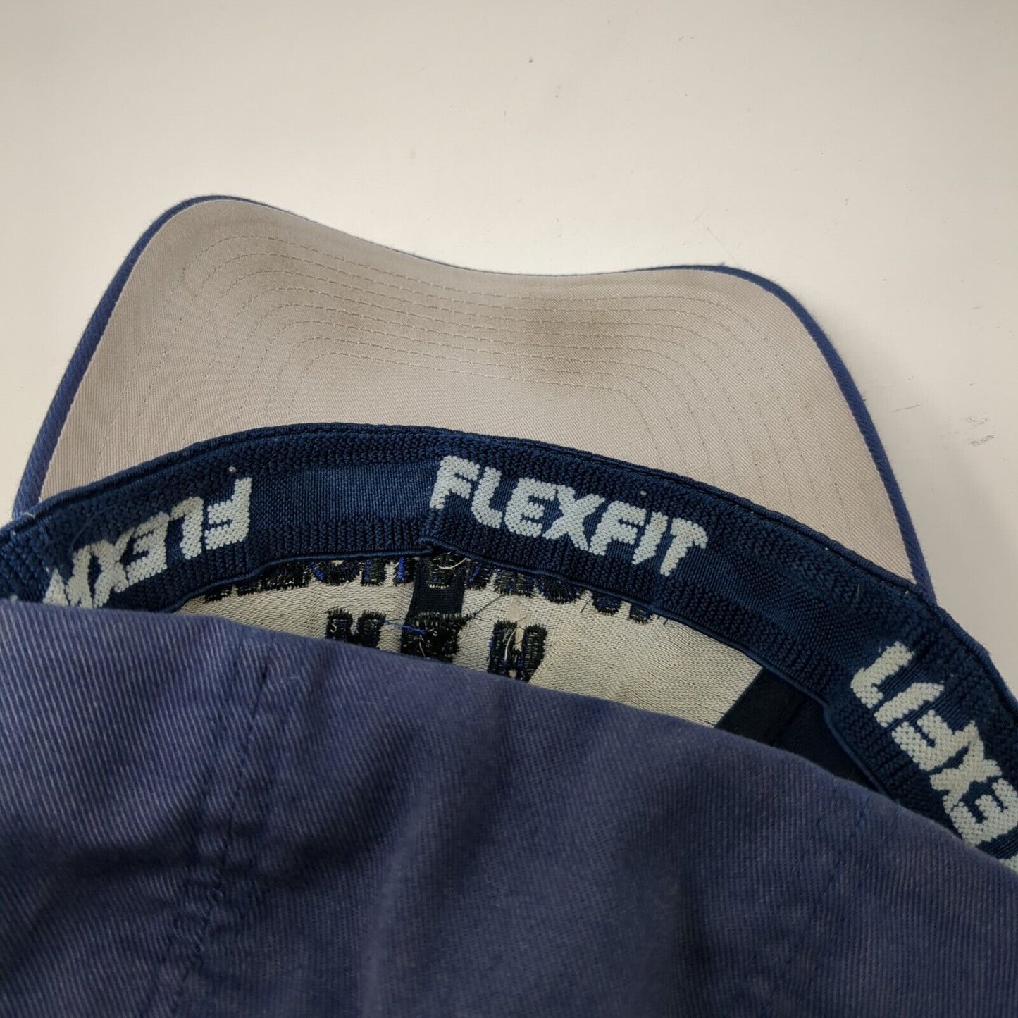 R&H Mechanical Fitted Hat Blue S/M Flexfit Embroidered 6 Panel Yupoong