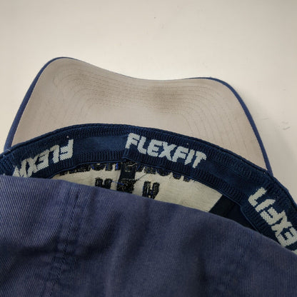 R&H Mechanical Fitted Hat Blue S/M Flexfit Embroidered 6 Panel Yupoong