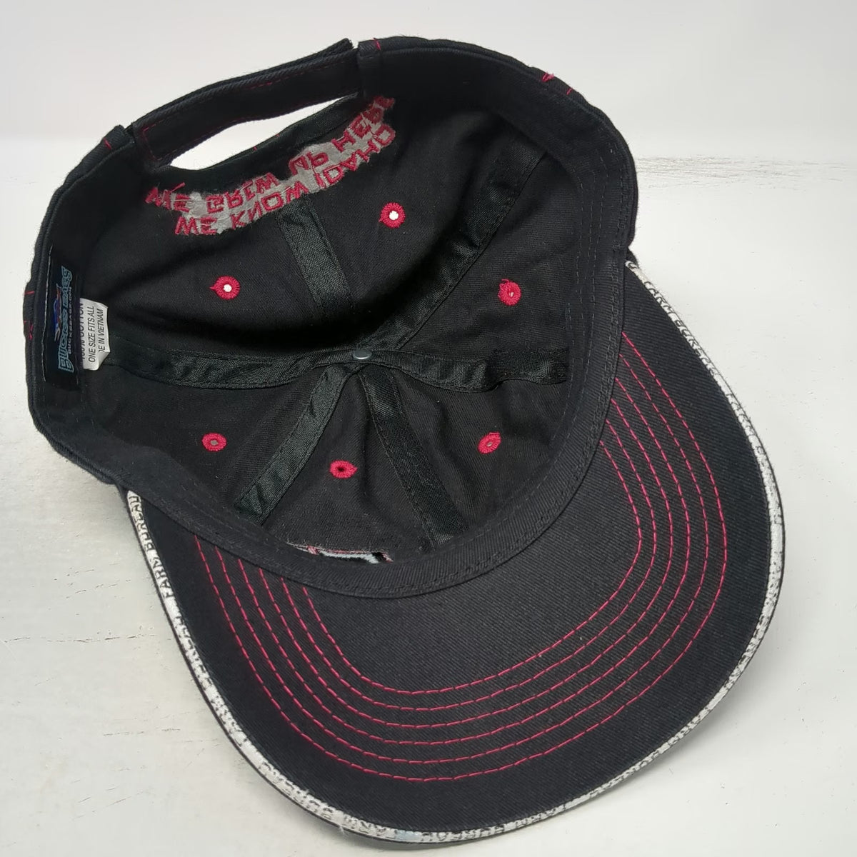 Buck's Bags Baseball Cap Black One Size Farm Bureau Ins Idaho Pink Stitching Hat